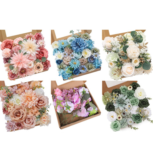 1Box Artificial Silk Flower for Wedding Decorations-Holy White 1
