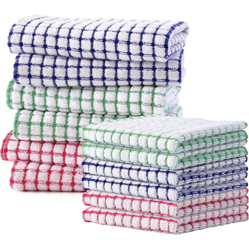 6 Pack Soft & Absorbent Kitchen Dish Towels Set