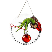 Placa de Natal Festiva em Madeira, Calendário do Advento de Natal Exclusivo com Materiais de Alta Qualidade, Decoração Rústica para Uso Interno e