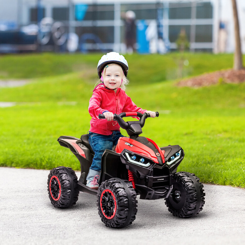 Homcom Red 370-235V70rd 12V Electric Quad Bike For Kids Ride On Car Atv Toy, With Forward Reverse Functions, Led Lights, Music, For Ages 3-5 Years - Image 5