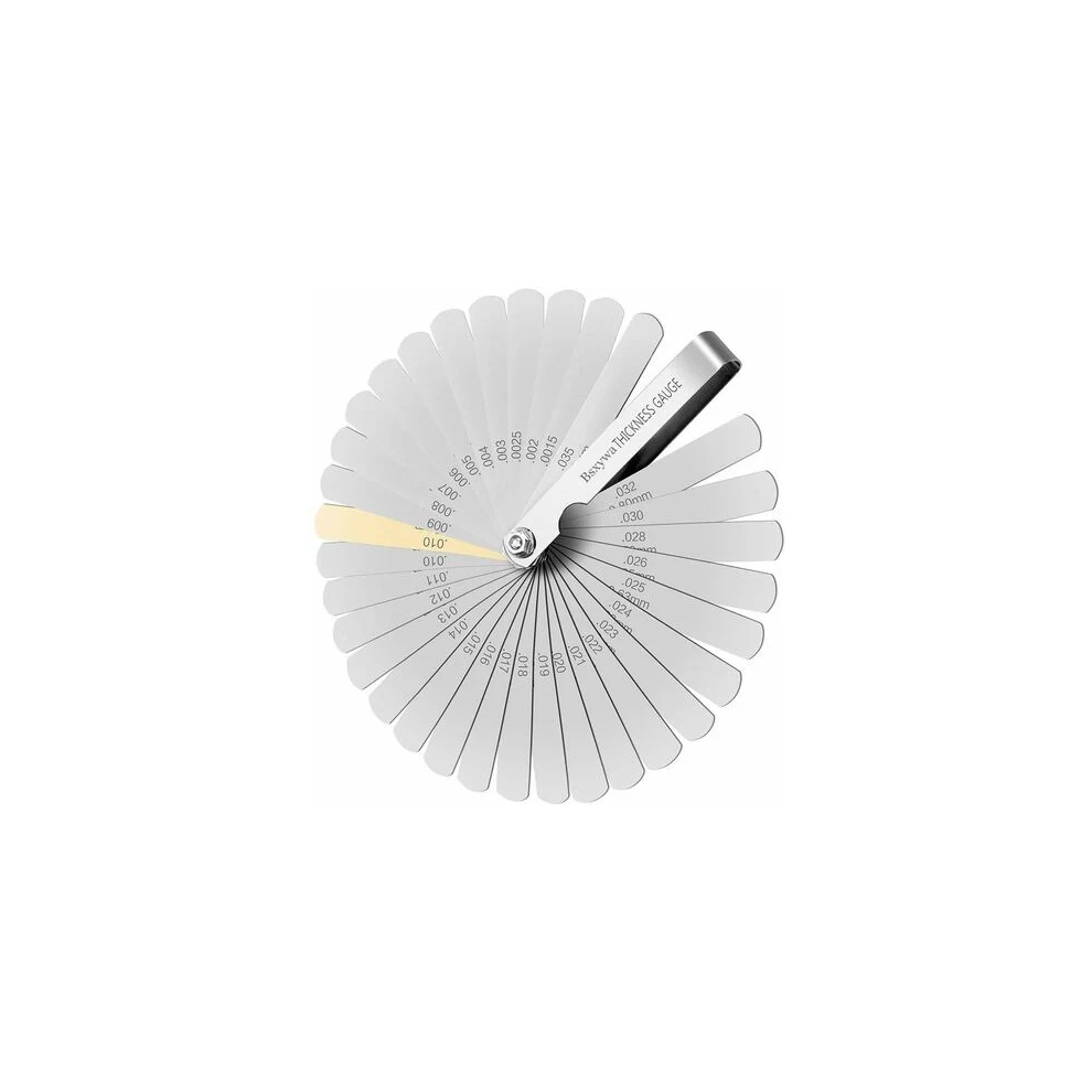Measuring Tool For Width And Thickness, Stainless Steel Feeler Gauge With Precision Blades, Tapered Profile And Dual Metric Imperial Markings For Auto 9454554386836