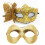 2Pieces Portable Comfortable Masquerades Mask With-Gold 1