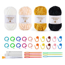 4Pcs Soft Crochet Yarn with Large Eye Knitting-Chenille set 11