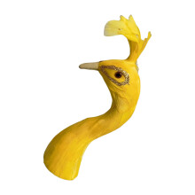 Figurine unique de modèle de tête de paon à plumes pour-S Jaune