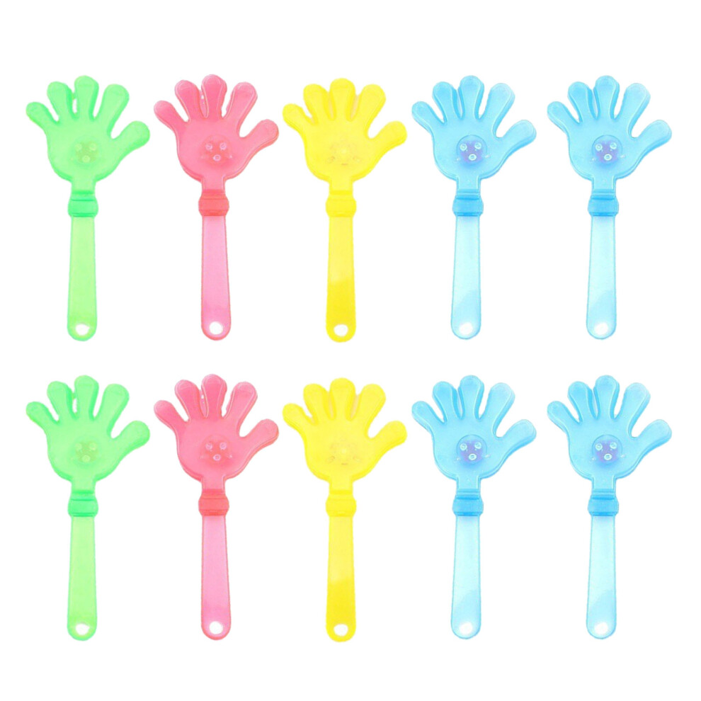 Pack Of 10 Glowing Hand Clappers Plastic Up Led Clap Toy Light