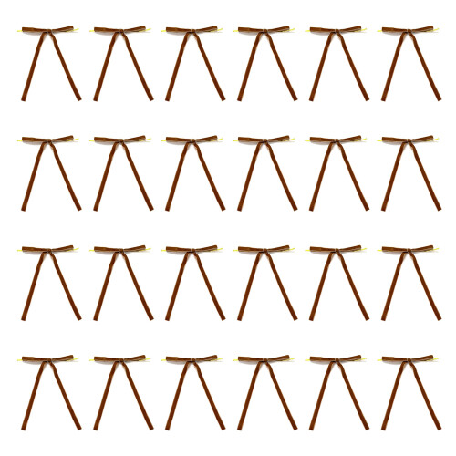 24pcs Creative Plush Flannel Bowknots Charm For-dark coffee