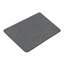 Tapis de bain absorbant à séchage rapide,-rivière gris foncé