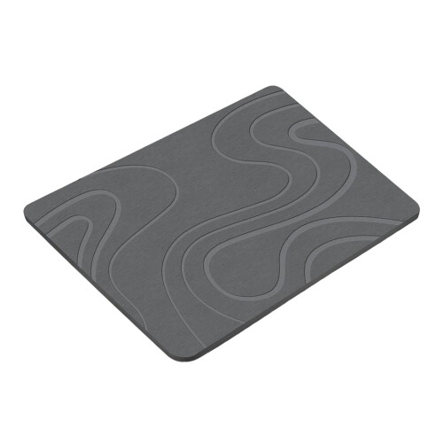 Tapis de bain absorbant à séchage rapide,-rivière gris foncé