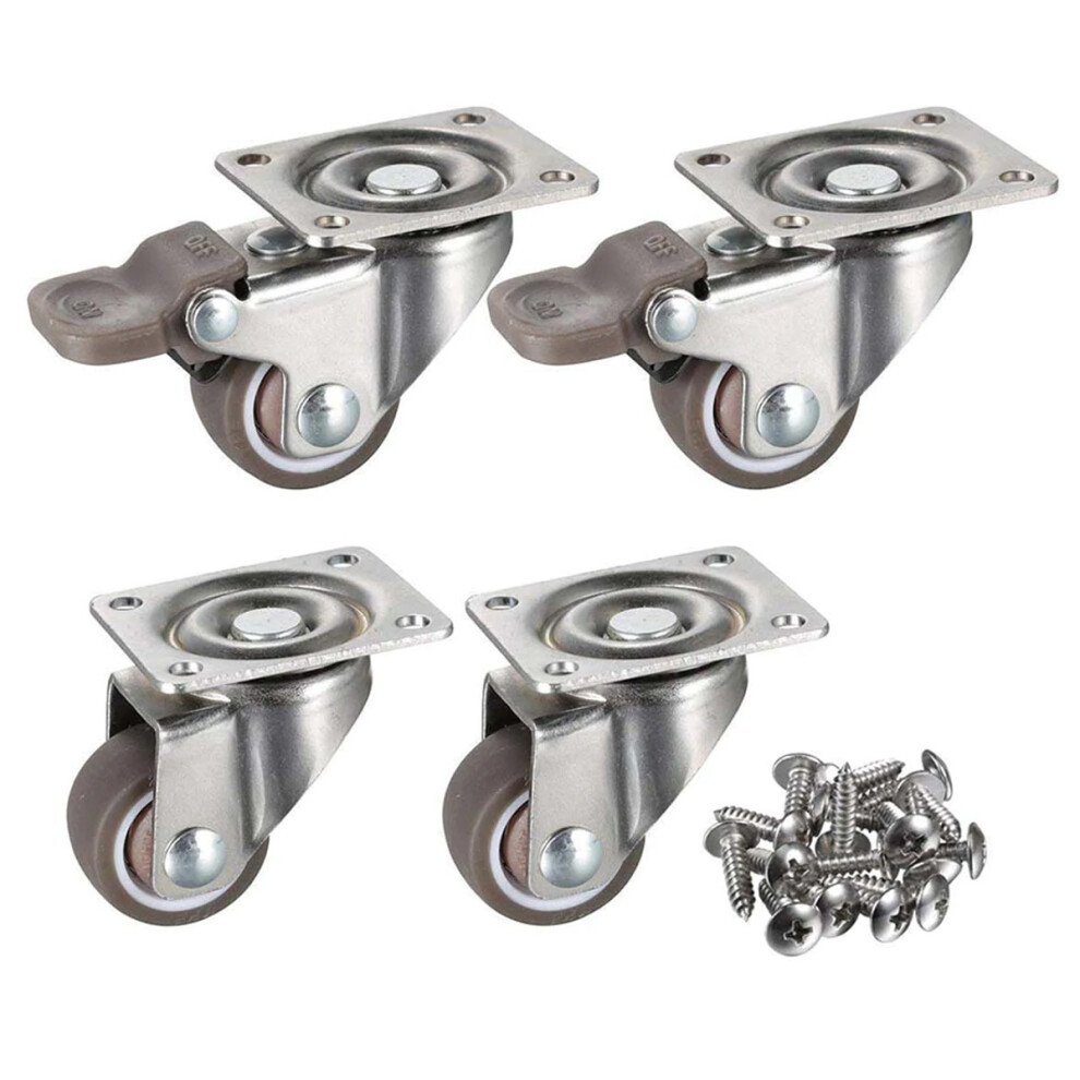 Lifetime Guarantee Quiet Sturdy Low Profile Casters, Flexibility Safety Small Caster Wheels With Heavy Duty Casters And Smooth Quiet Operation For Fur 9198585829978