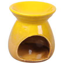 Porte-encens en céramique magnifiquement artisanal avec-Jaune