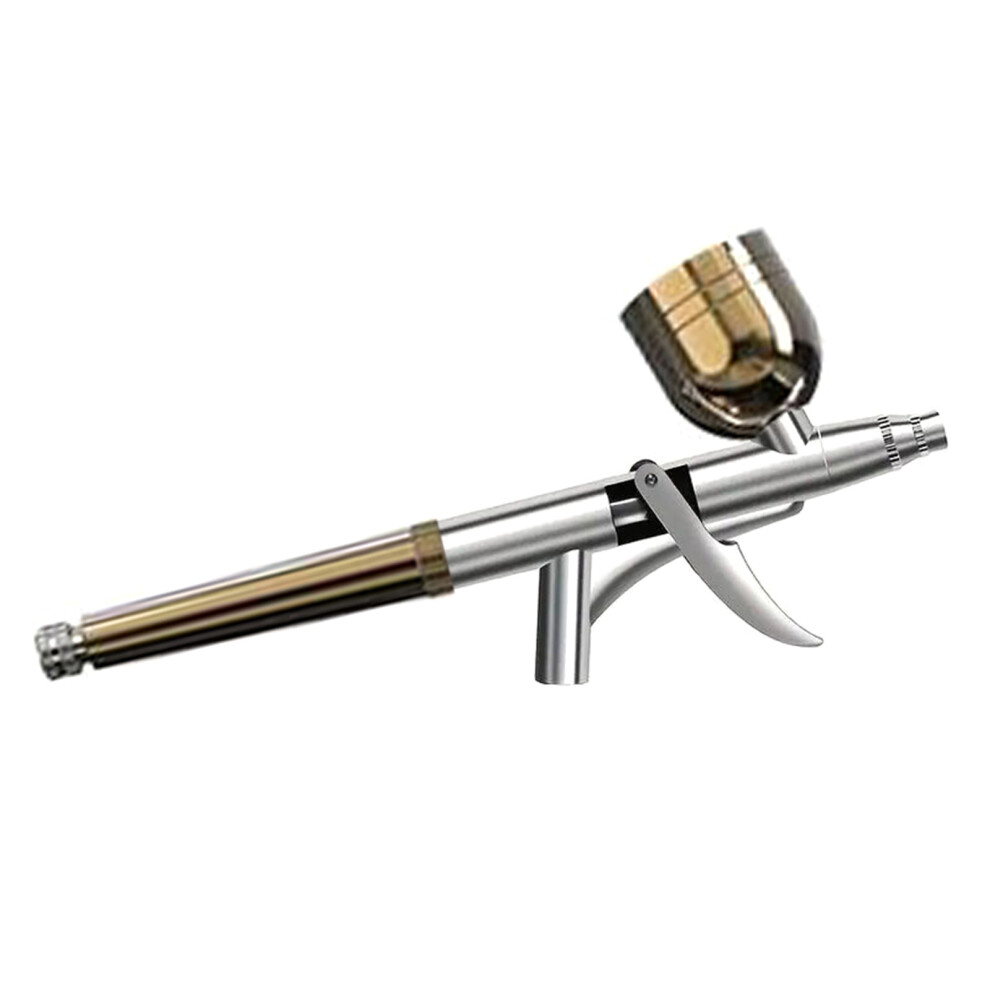 Double Action Air Brush Gravitational Feed Nozzle Sprays-Gold 7696000680606