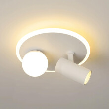 Chandeliers Ceiling Light White Round LED Dimmable 23W Ceiling Lamp with Adjustable Spotlight for Bedroom Hallway