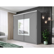(203CM, GREY) FH Venicia Modern Sliding Door Wardrobe