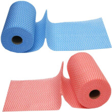 Reusable Non-Woven Fabric Dish Wash Cloths, Cost-Effective Cleaning Washcloth Towel for Kitchen and Home Cleaning (2 Rolls, Red & Blue)