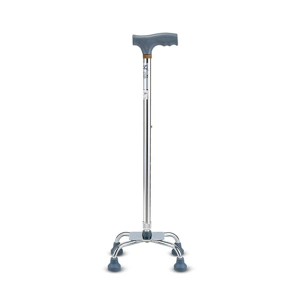 Silver/Light Walk Cane Adjustable Nonslip Fourfoot Base Senior Crutches Action Aids Star Of