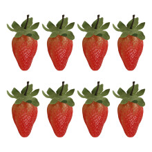 Frutas artificiais ecológicas com aparência realista, morangos artificiais decorativos para casa e cozinha, 12 unidades.
