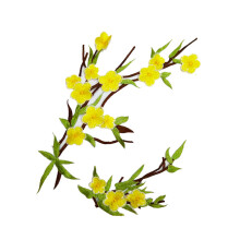2Pcs Embroidery Sew On Flower Patches Applique for-Yellow