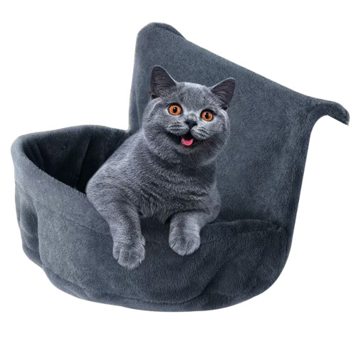 Luxurious Cats Hammock Bed for Heaters Large Plush-dark gray