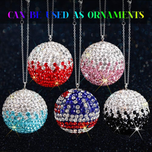Κρεμαστό κόσμημα αυτοκινήτου Facetas Cristal Sphere Bling, πολυτελές σχέδιο για την εσωτερική 2