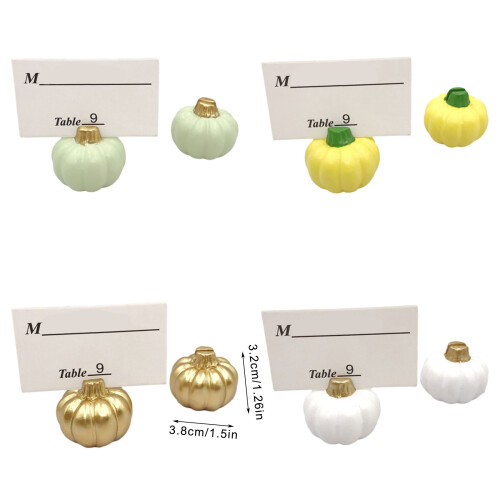 10Pieces Practical Pumpkin Place Card Holders Delicate-Yellow 2