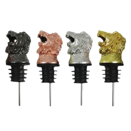 Unique Lion Wine Stopper Pour Dispenser Rusts Resistant-Gold 1