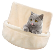 Plush Cats Hammock Bed Large Hanging Hammock Sleep-Beige color