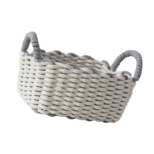 Panier de rangement tissé à la main en corde de coton,-L