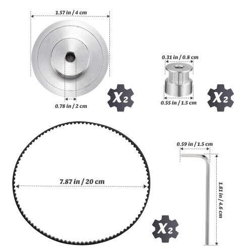 1Set Synchronous Wheel 5Mm En Timing Belt Kit Voor 3D Printer 1