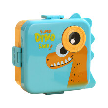 Cartoon Animal Character Divided Food Container-blue dinosaur