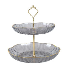 Multilayer Cake Stand Plastic Dessert Display-Grey Second floor