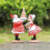 Lebkuchen-Weihnachtsmann-Paar, Harzfigur, Statue,-B 5