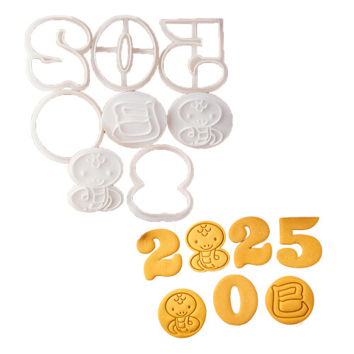 Unique 2025 Snake Year Biscuits Mold Cookie Stamps for Biscuits