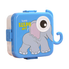Boîte à déjeuner en plastique avec animaux de-éléphant bleu