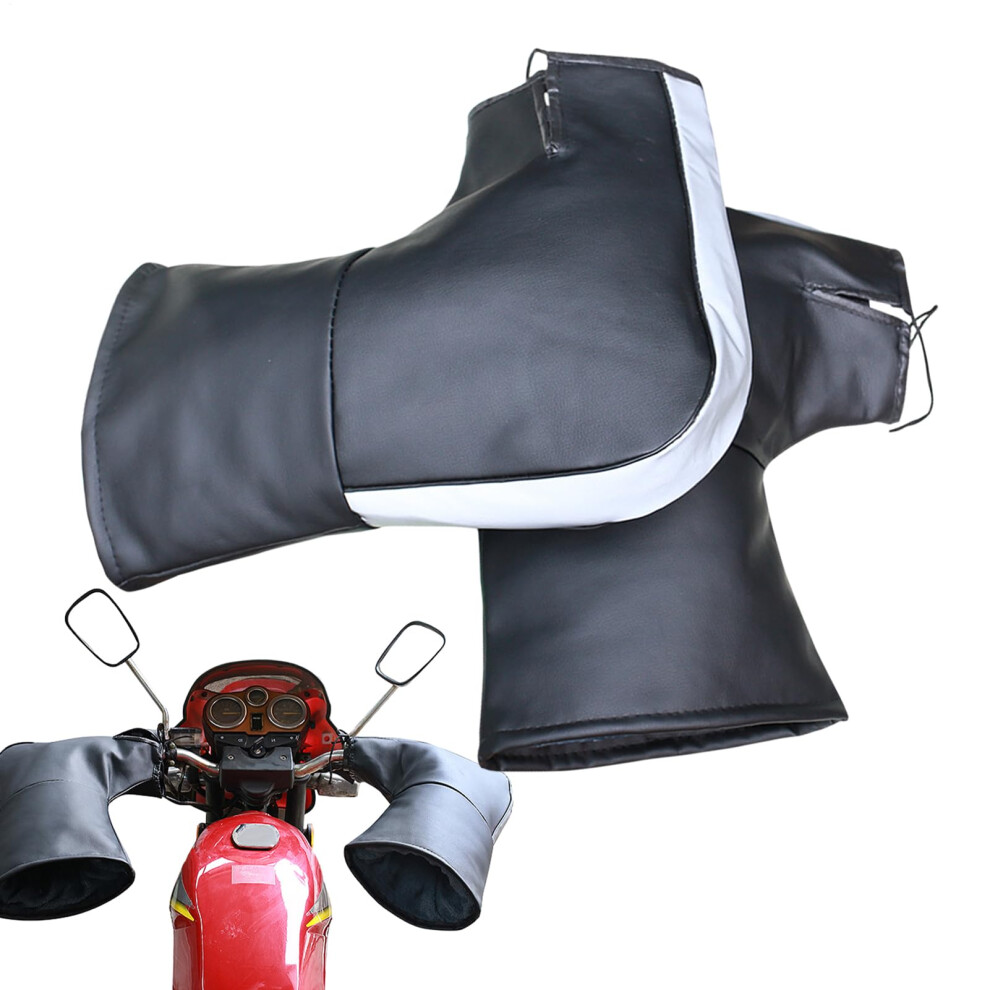 Snowmobile Handlebar Muffs With Reflective Stripes, Windproof Waterproof Winter Motorcycle Gloves 9067246200503
