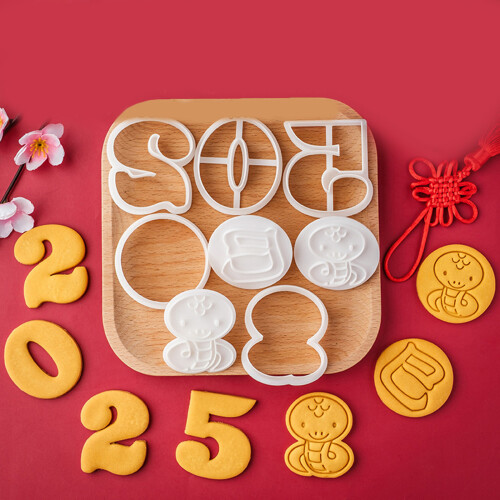 Unique 2025 Snake Year Biscuits Mold Cookie Stamps for Biscuits 1