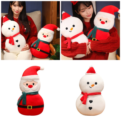 Coussin en coton de noël, peluche douce, oreiller,-Rouge 2