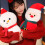 Coussin en coton de noël, peluche douce, oreiller,-Rouge 6
