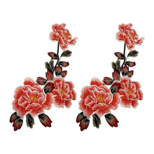 2 Pcs Flower Patches Iron On Patches Clothing-orange color