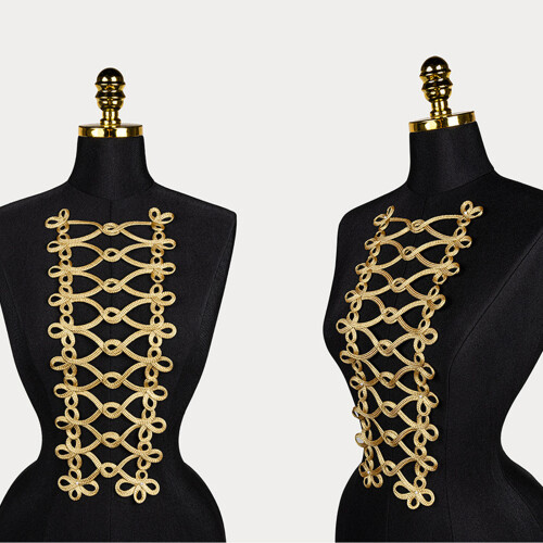 Decorative Lace Trim Edging Iron on Patches Appliques-Black 1
