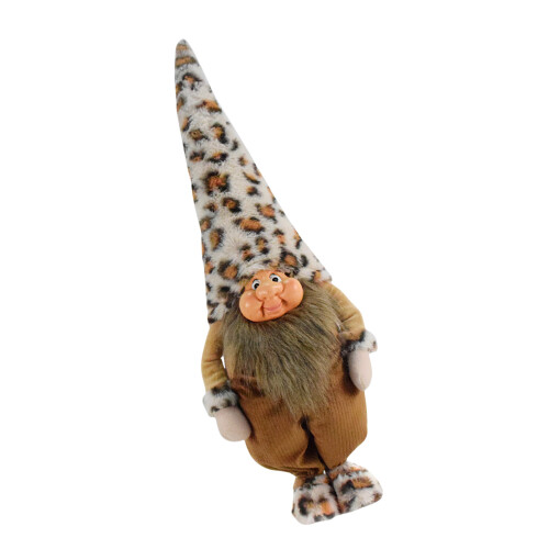 Gnomes nains en peluche faits à la-position à imprimé léopard
