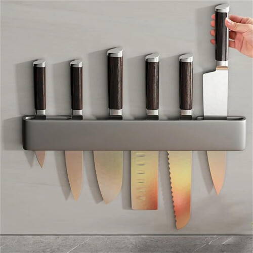 Kitchen Shelf NonRusting Knife Storage, 400MM Gray Knife Rack, Kitchen Counter Knife Rack 2