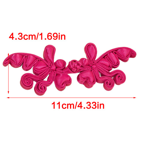 Handmade Cheongsam Button Decorative Knot Button-Rose Red 2