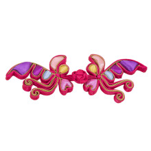 Traditional Cheongsam Knot Button Handmade-Rose red gold color