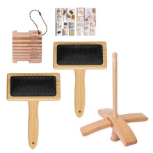 Crosses-Shaped Hand Carved Yarn Winder Hand Carders Wooden