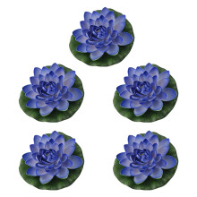 Realistic Artificial Floating Flower with Leaf For Tank-Blue