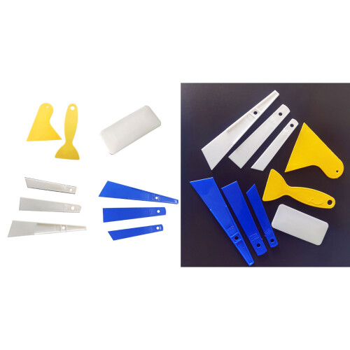 Plastic Paint Scraper Putty Knife Cleaning-Blue 3 piece set 1