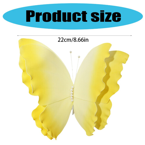 Artificial 3D Butterfly Home Decoration Wall Art-Yellow 1