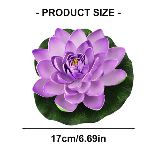 Realistic Artificial Floating Flower with Leaf For Tank-Purple 2