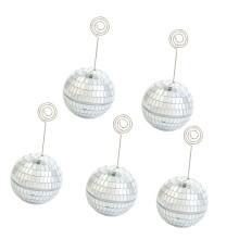 Silver Disco Namecard Hold With Stable Base For-5pcs