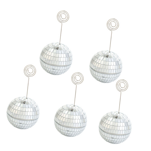 Silver Disco   Namecard Hold  With Stable Base For-5pcs